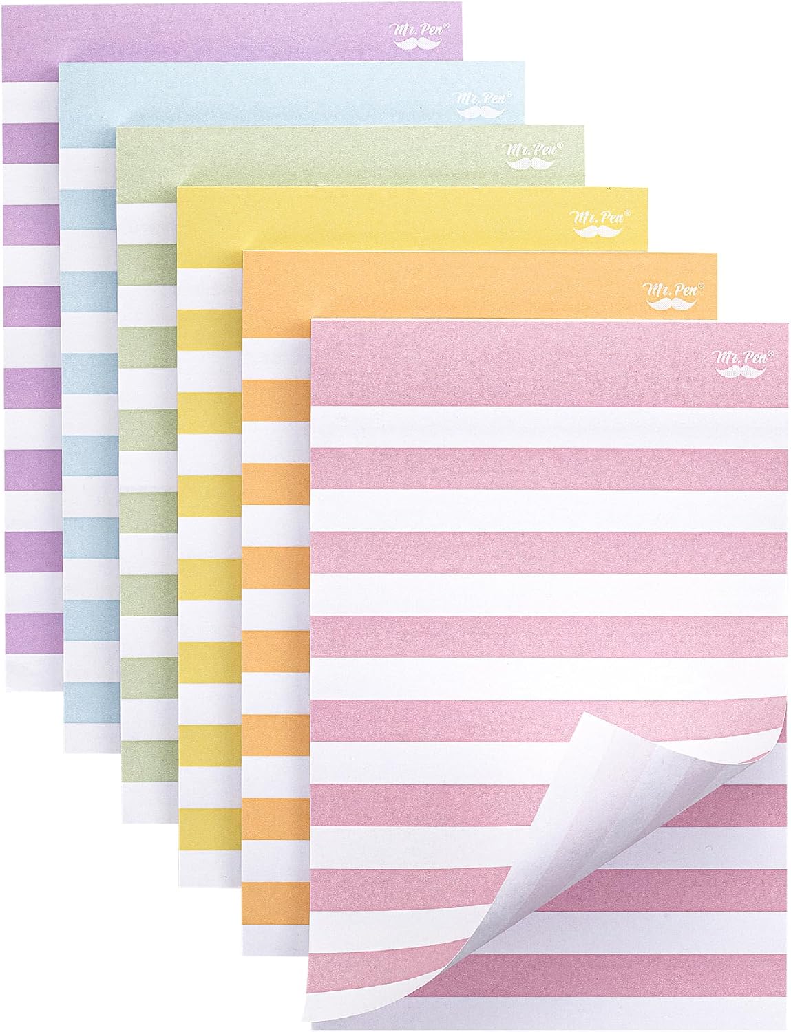 Mr. Pen- Lined Sticky Notes, 4" x 6", 6 Pads, 45 Sheets/Pad