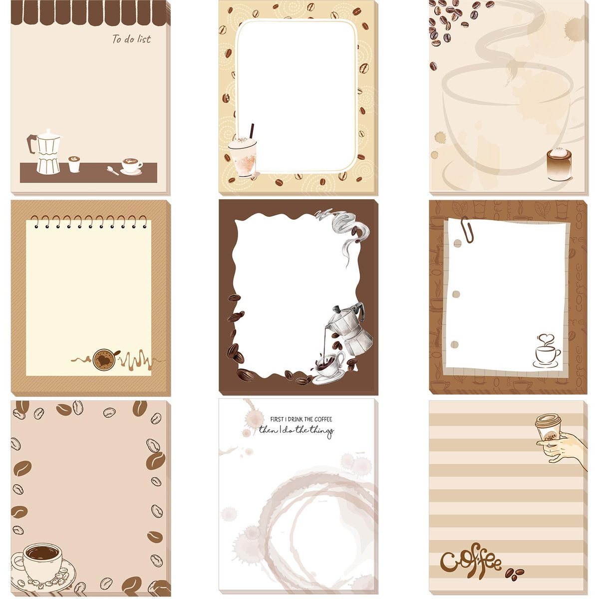 Sabary 9 Pads Cute Sticky Notes 3.15 x 3.94 Inch for School