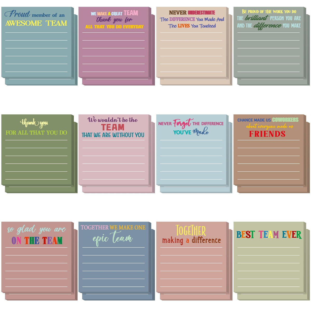 Yinder 24 Pcs Inspirational Sticky Notes Gifts, Appreciation, Multicolor