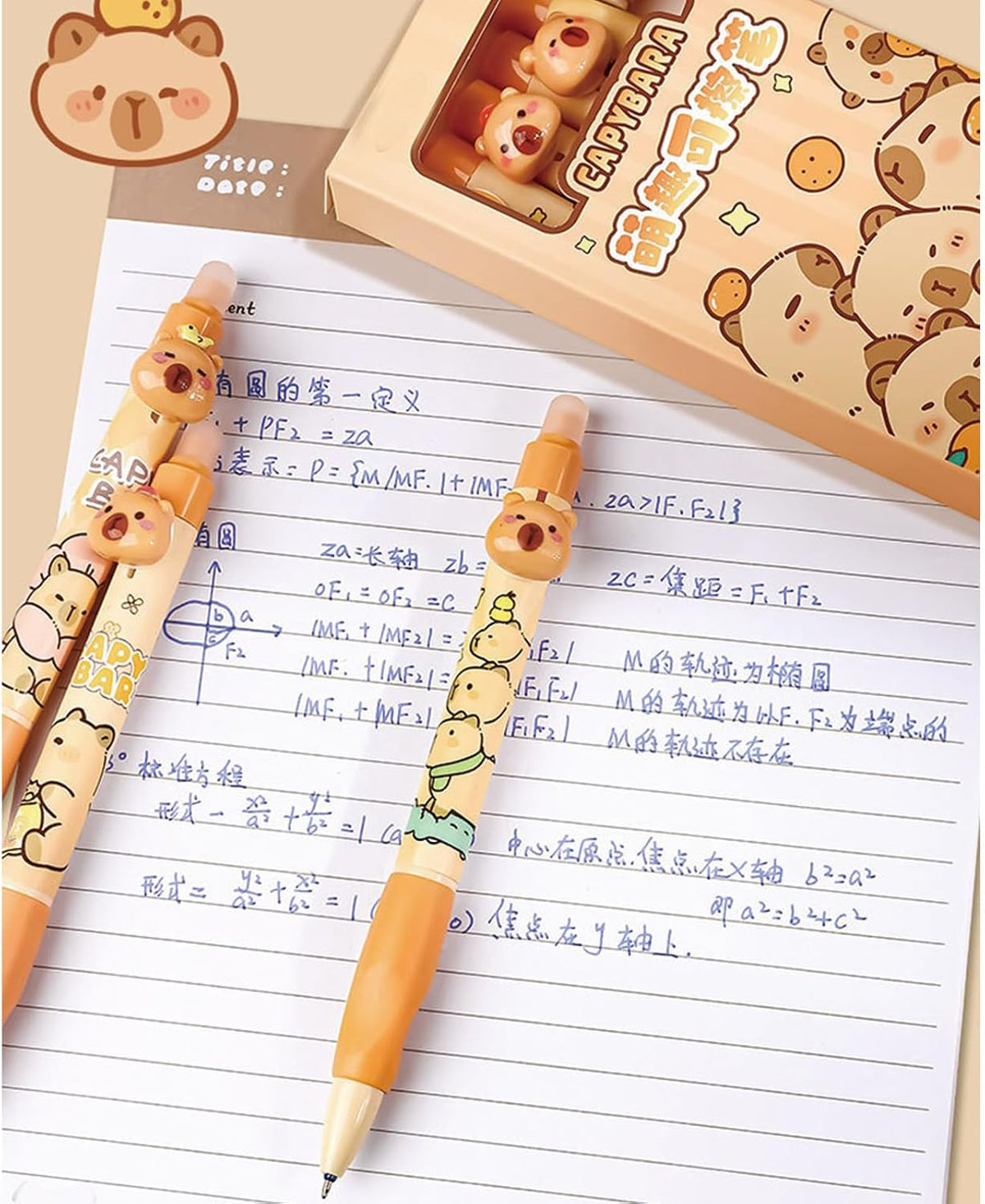 MOZXIRZ 4 Pcs Cute Erasable Gel Pens Retractable Pens Cartoon Panda Pen 0.5mm Fine Point Blue Ink Smooth Writing Pen for Women Girls Boys Office School Supplies (Panda-Blue Ink)