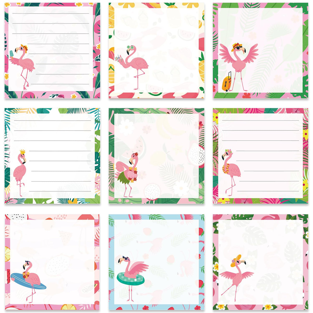 Pink Blue Aesthetic Sticky Notes 3x3 Gifts for Students 9-Pack