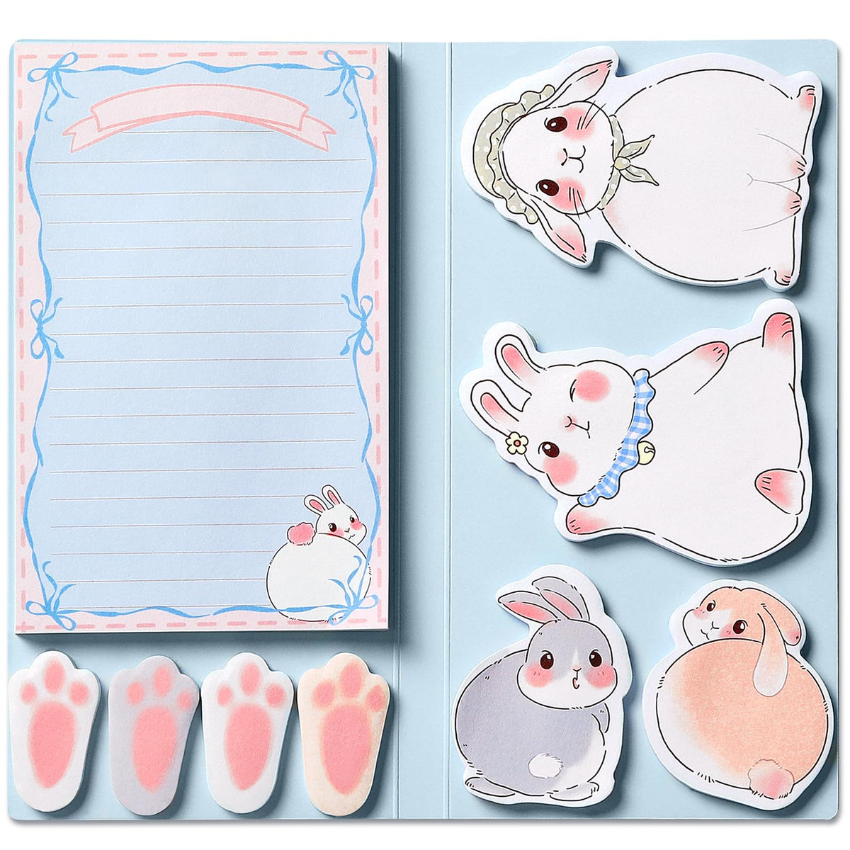 Hommie Cat Sticky Notes Set, Cute Sticky Note Animal Divider Tabs Bundle Writing Memo Pads Page Marker, Sticky Notes Pads for Cat Lovers Kids Office School Supplies Creative Gifts
