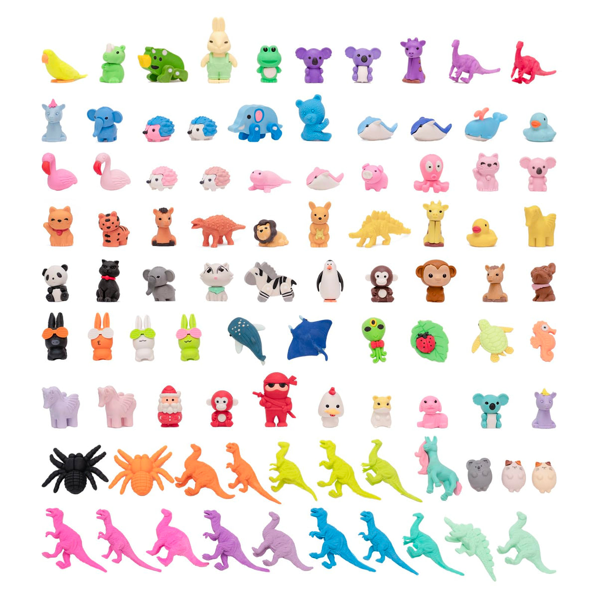 30Pcs 3D Animal Erasers for Kids, All are Animal Styles, Random Desktop Pets Toys Gifts, Mini Puzzle Classroom Rewards, Kids Party Favors Back to School Supplies