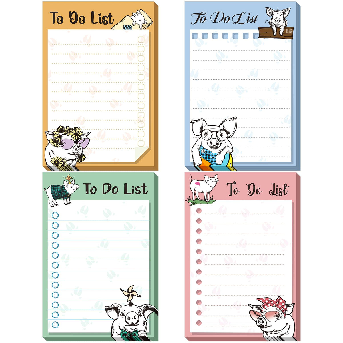 Geyee 4 Pads Chicken Sticky Notes 4" x 6" Funny Animal Sticky Notes