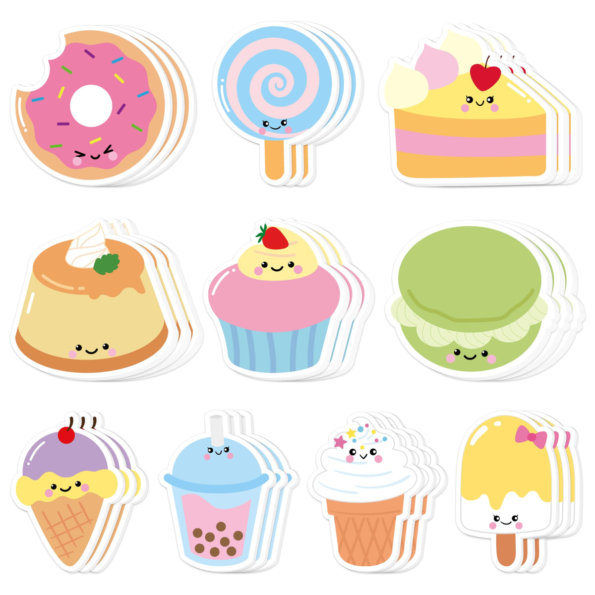 Xqumoi 30 Pack Ice Cream Sticky Notes Summer Office School Class Supplies