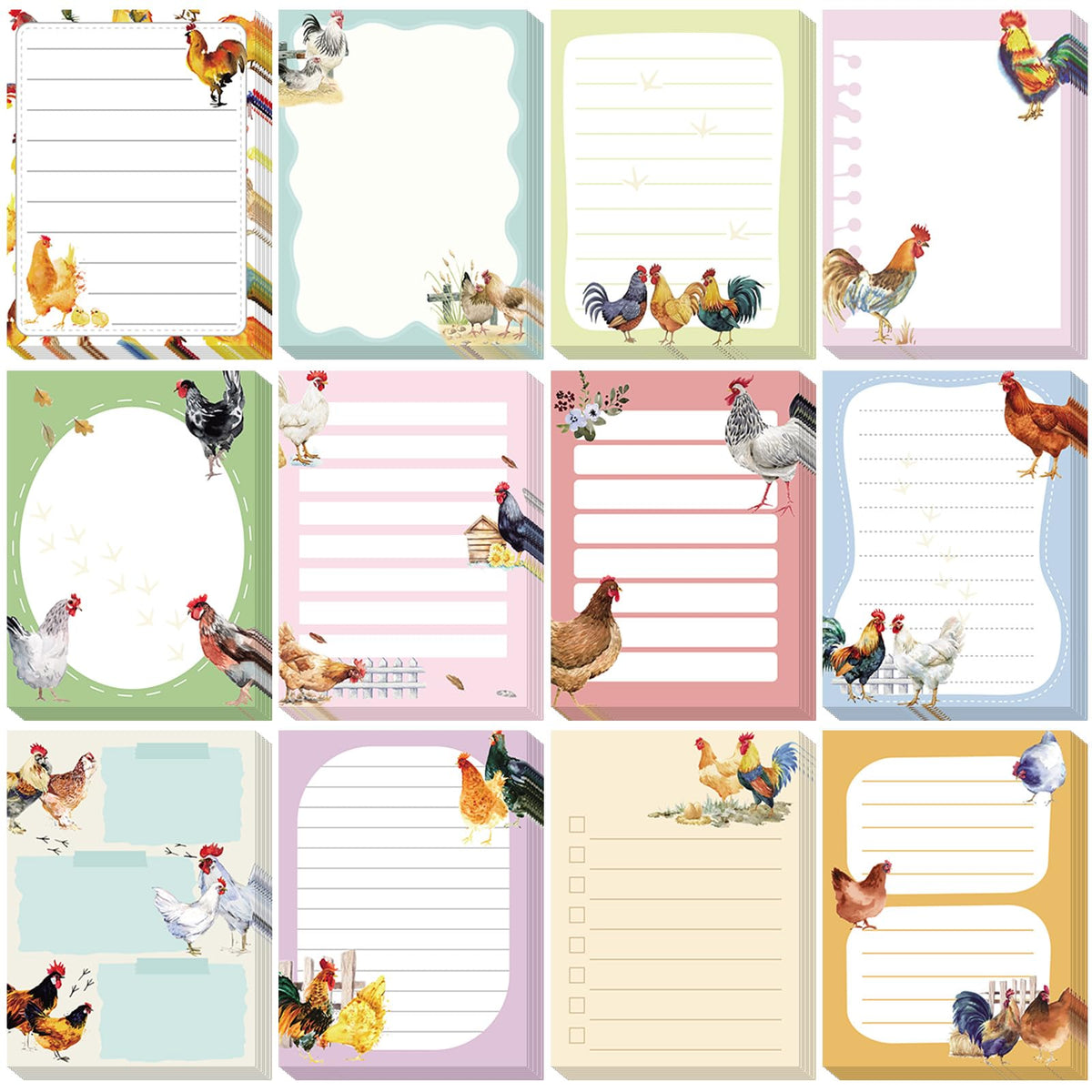 Chiisong 12 Pads Cute Sticky Notes Flower Sticky Notes