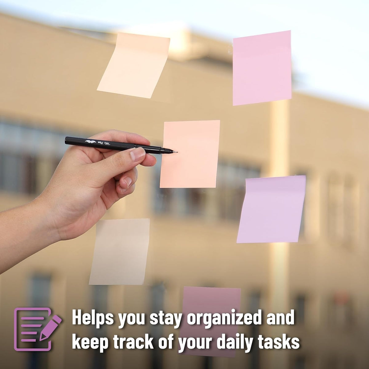 Mr. Pen- Sticky Notes, 3"x3", 12 Pads, 600 Sheets, Colorful