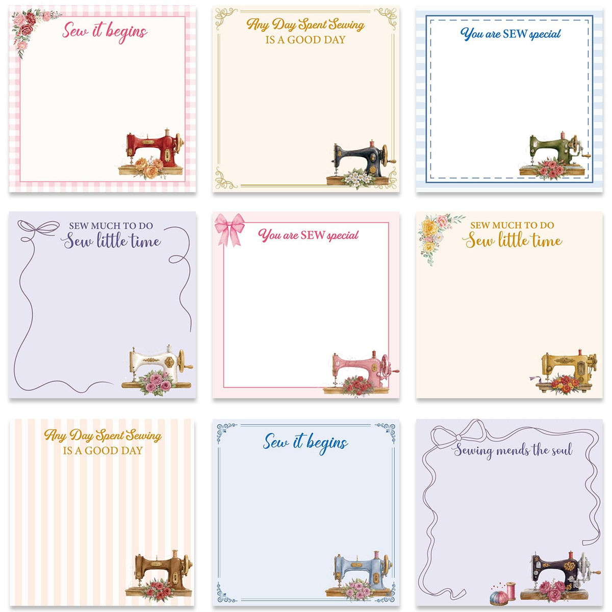 Frog Sticky Notes 3x3 Cute Animal Stationery 9-Pack