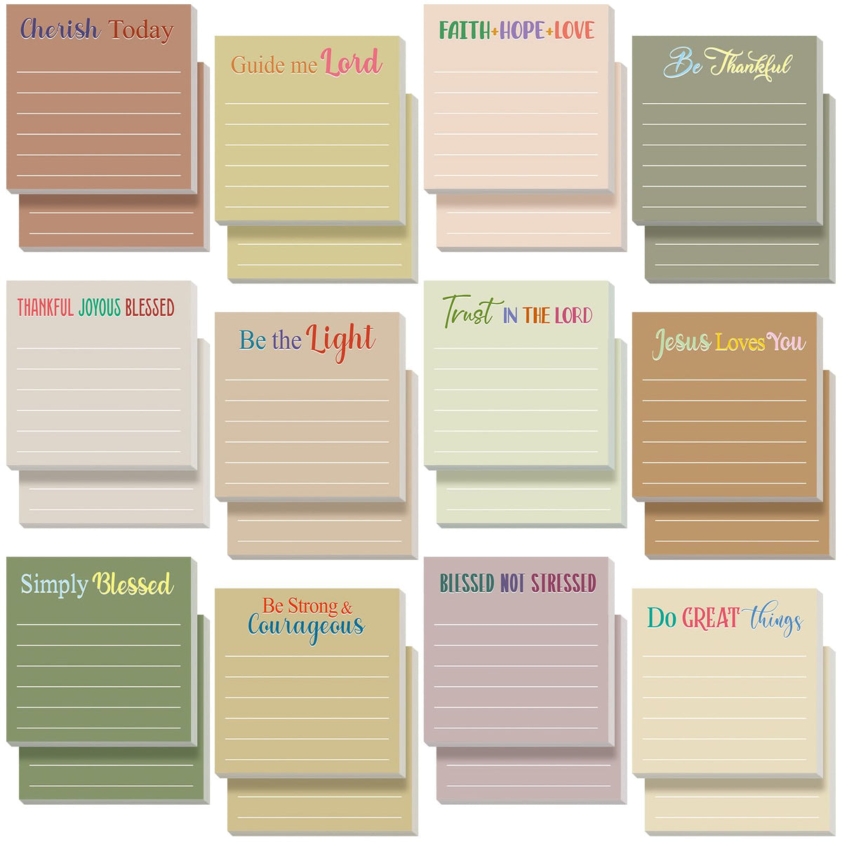 Yinder 24 Pcs Inspirational Sticky Notes Gifts, Appreciation, Multicolor