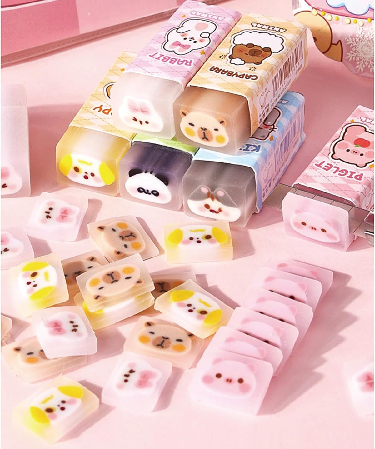 30 Pcs Cute Erasers Cartoon Animal Eraser Kawaii 3D Erasers Pencil Eraser for Students Girls Boys Women School Office Supplies Small Eraser Gift Pack (Animal)
