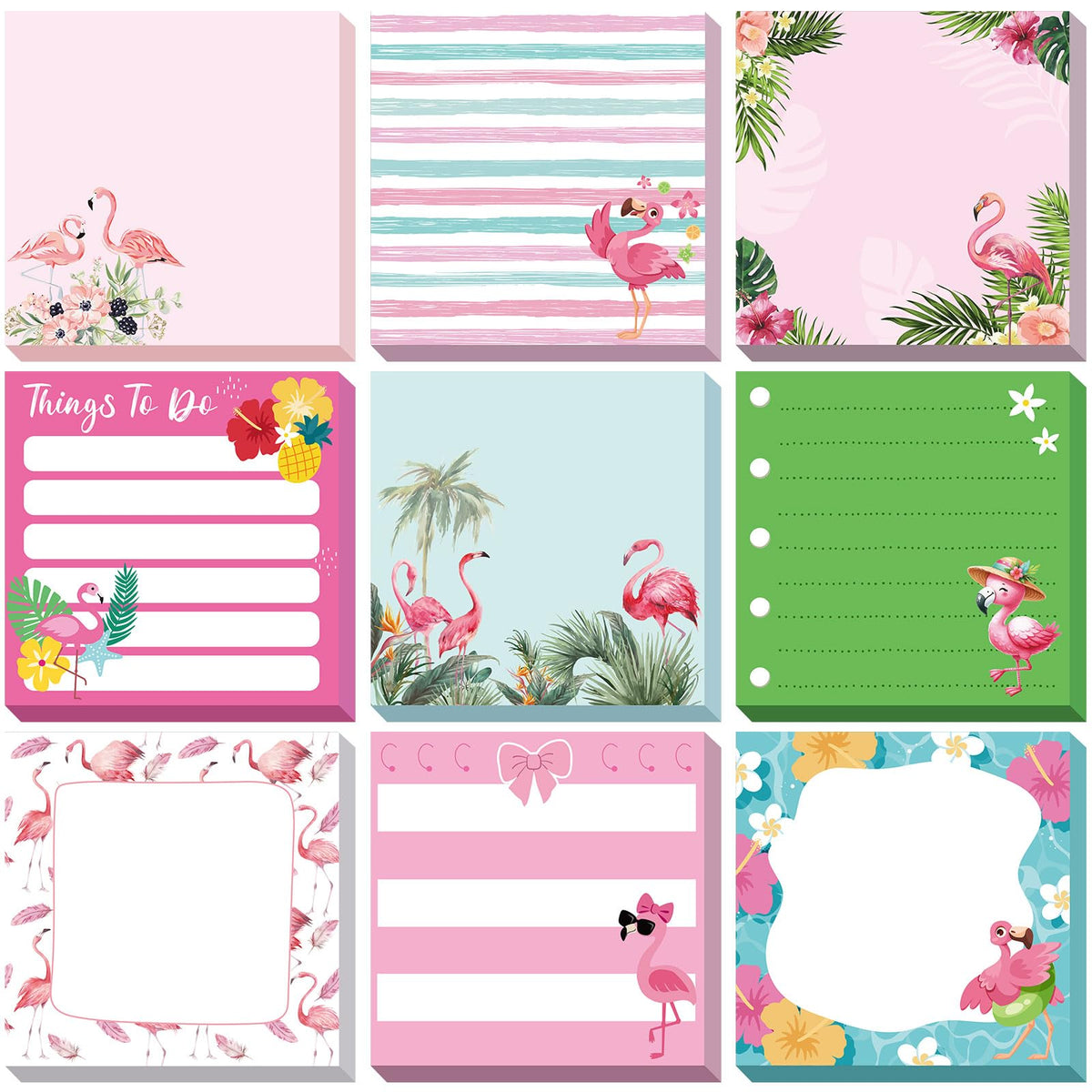 9 Pads Turtle Sticky Notes, 3x3 Inch Cute Stick Notepads