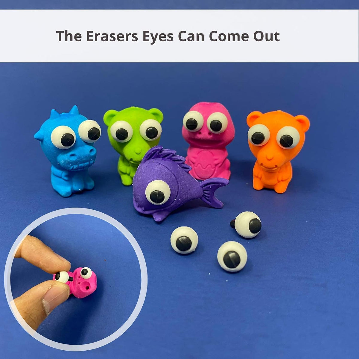 Mr. Pen- Animal Pencil Top Eraser, 20 Pack, 5 Assorted Styles