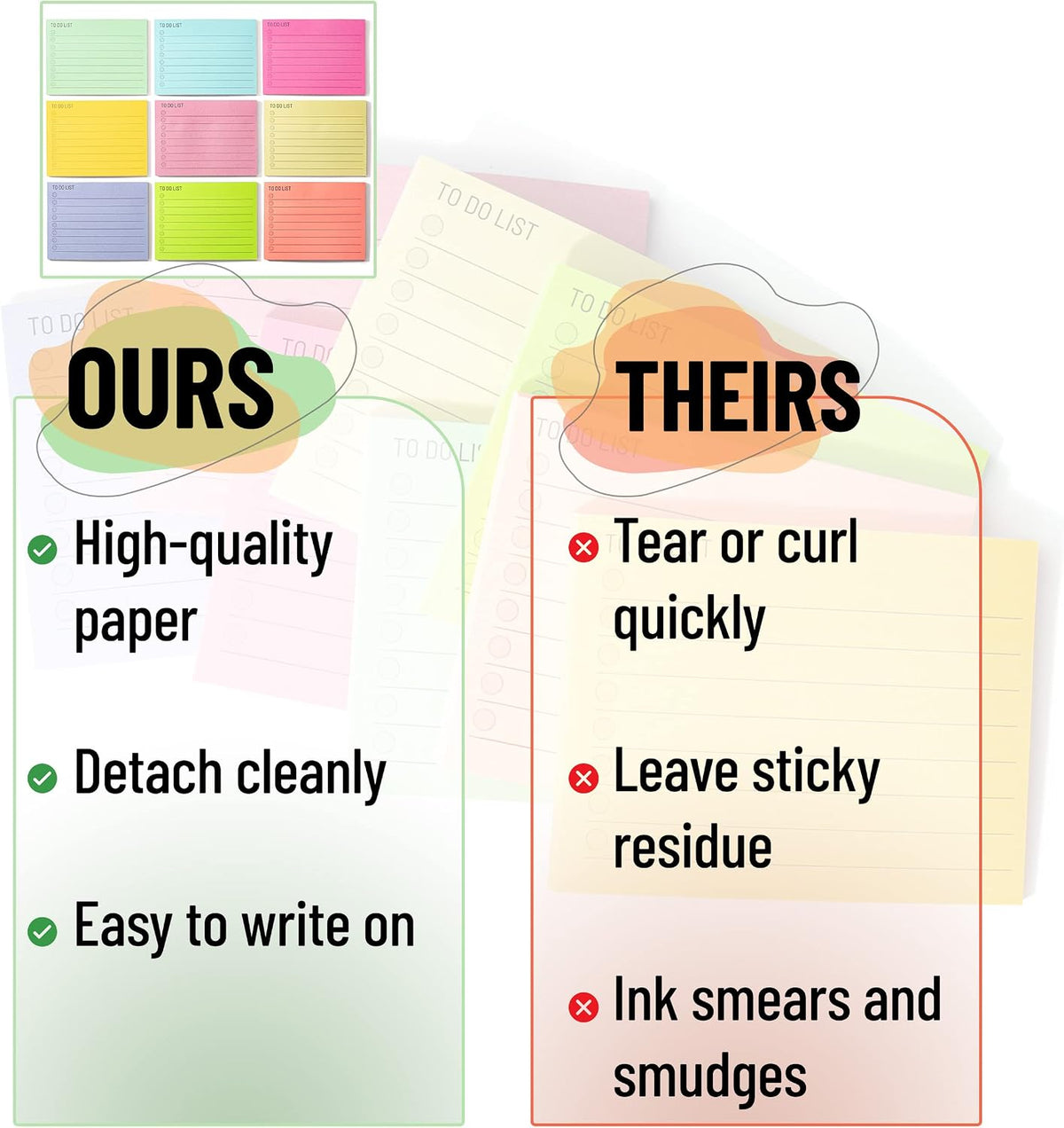 Mr. Pen- to Do List Sticky Notes, 3"x4", 9 Pads, 360 Sheets
