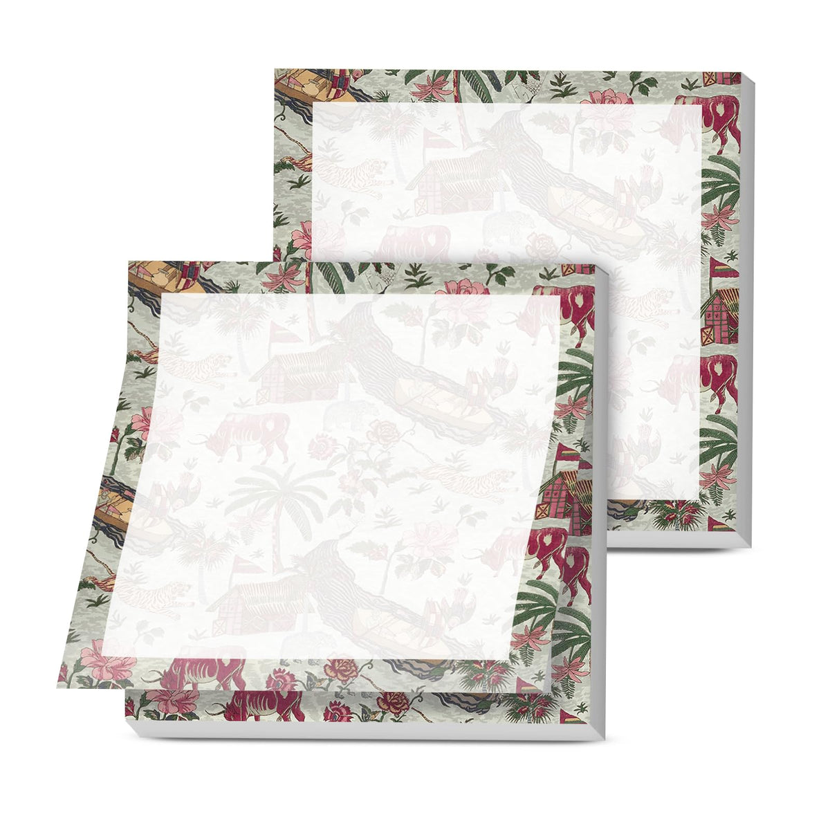 Sticky Notes, 2 Pads, 3x3 inches, Cute Colorful Fun Self-Stick Note Pads, Easy Post, Strong Adhesive Notepad Neutral Wildflowers