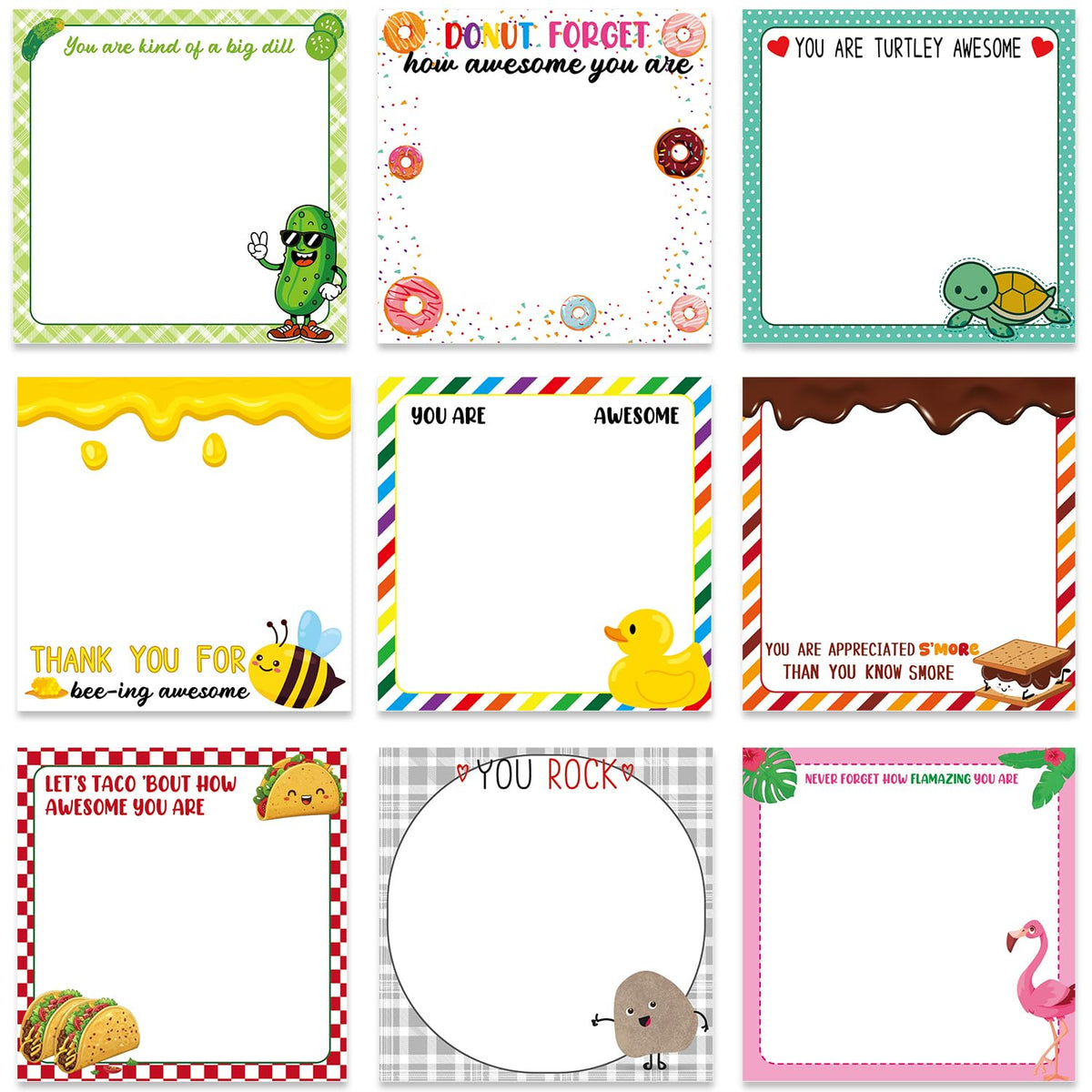 Funny Cat Sticky Notes 3x3 Gifts Cat Lovers 9-Pack