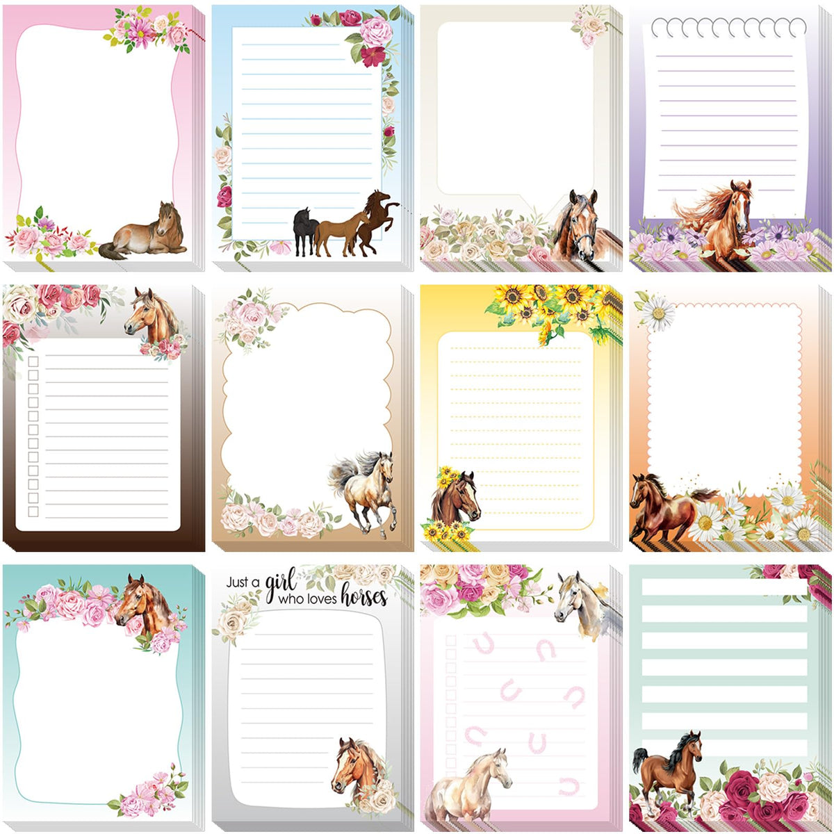 Chiisong 12 Pads Cute Sticky Notes Flower Sticky Notes