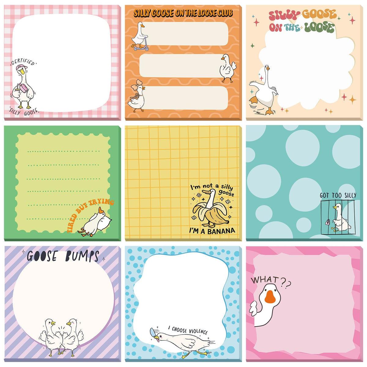 9 Pads Turtle Sticky Notes, 3x3 Inch Cute Stick Notepads