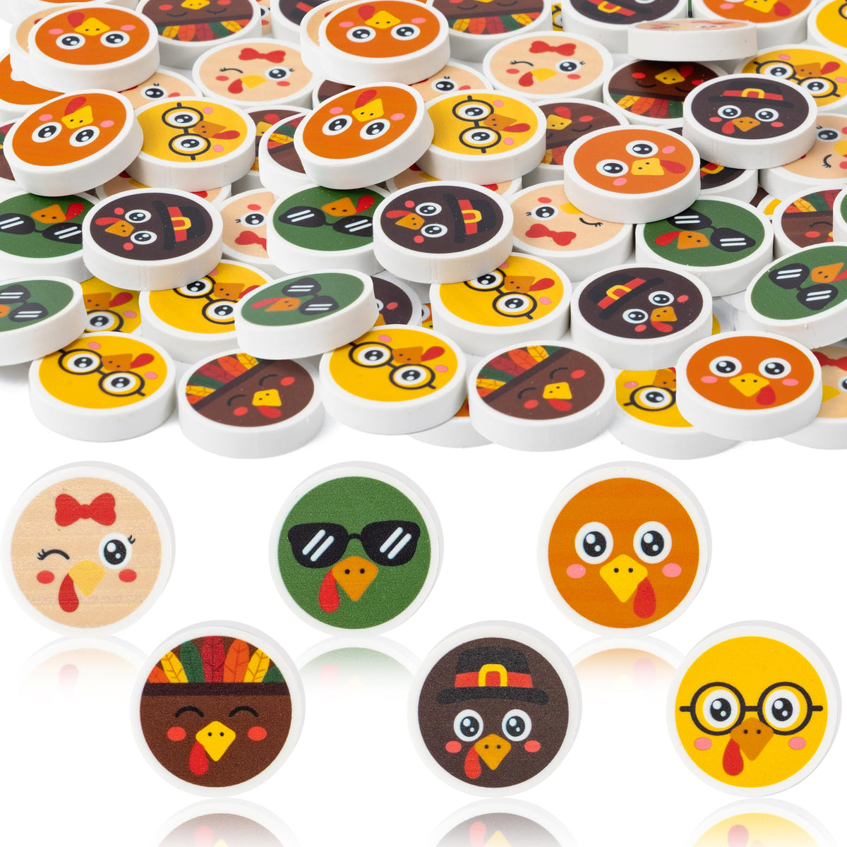 Yopyame 60Pcs Fall Mini Eraser for Kids Bulk Assorted Novelty Maple Leaf Pumpkin Pencil Eraser Cute Puzzle Erasers Desk Pet School Classroom Prizes Student Homework Rewards Gift Filling Party Favors