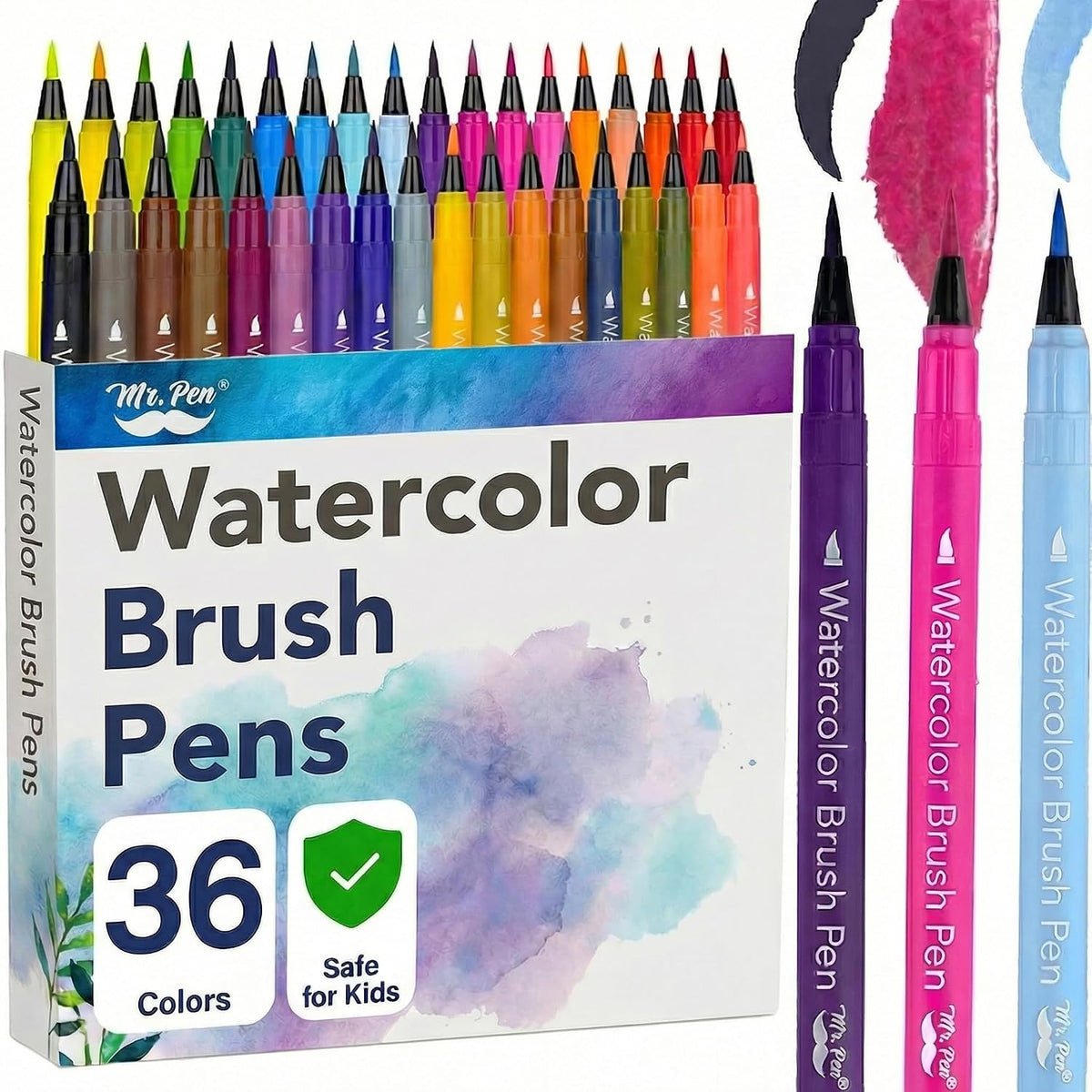 Mr. Pen- Watercolor Brush Pens, 36 Pack, Blendable Art Markers