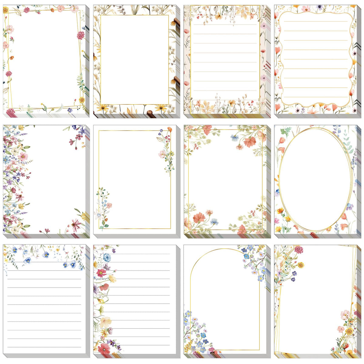 Chiisong 12 Pads Cute Sticky Notes Flower Sticky Notes