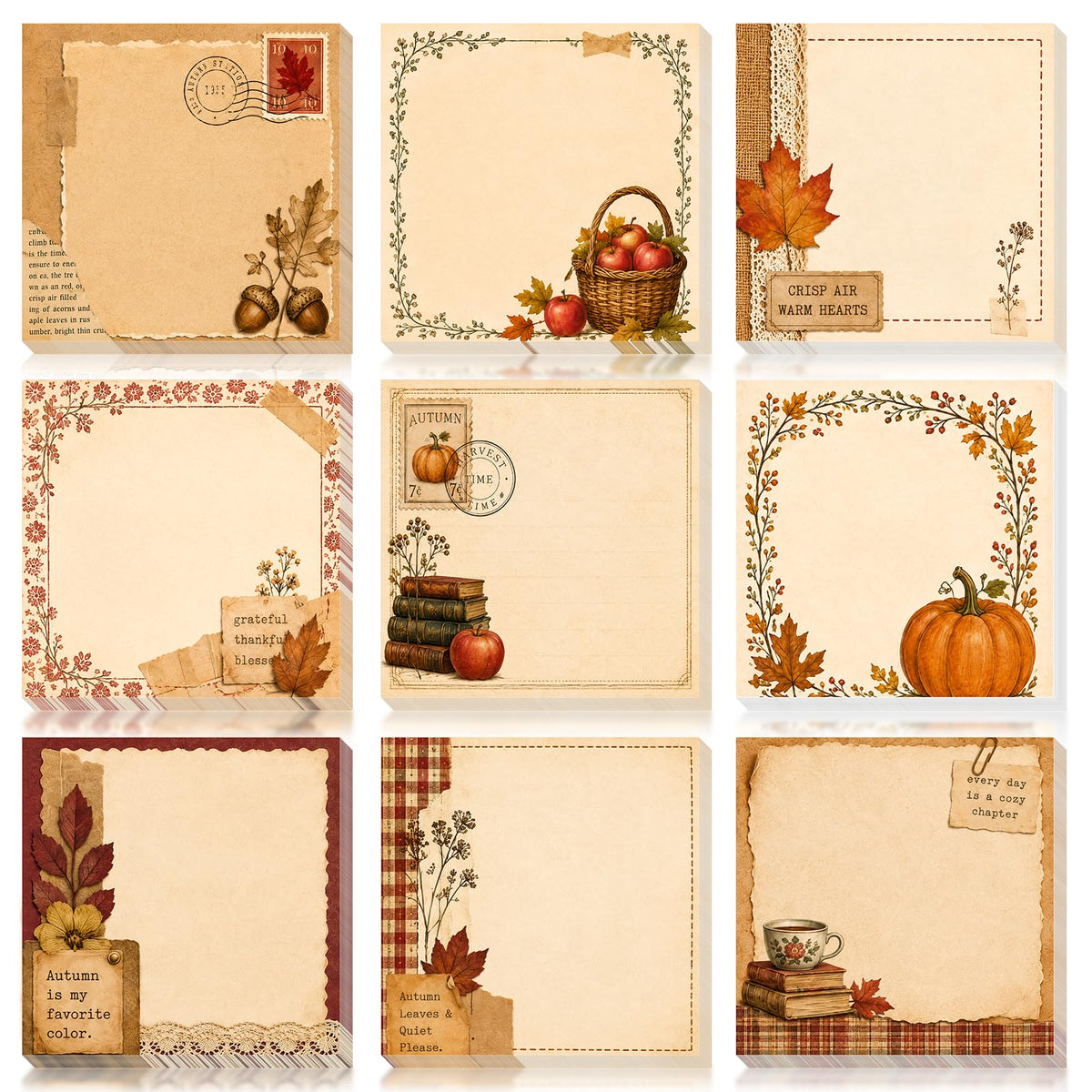 9 Pieces Bee Sticky Notes 3x3 Inch Cute Bee Note Pads Adesive Bee Memo Notes for School Office Home Supplies Students Teachers Gift