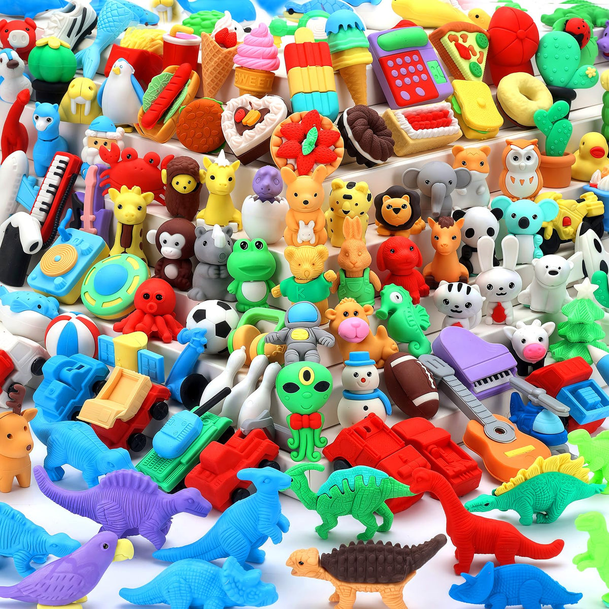 URSKYTOUS 35Pcs Animal Erasers Desk Pets for Kids,Classroom Prizes