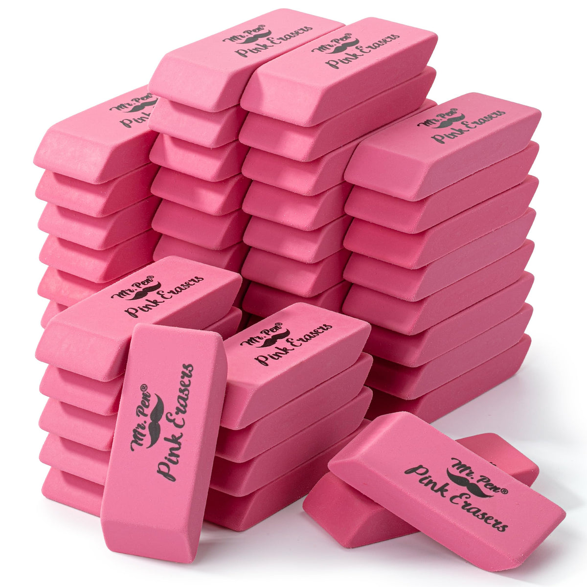 Mr. Pen- Pencil Eraser, 12 Pack, Pastel Colors
