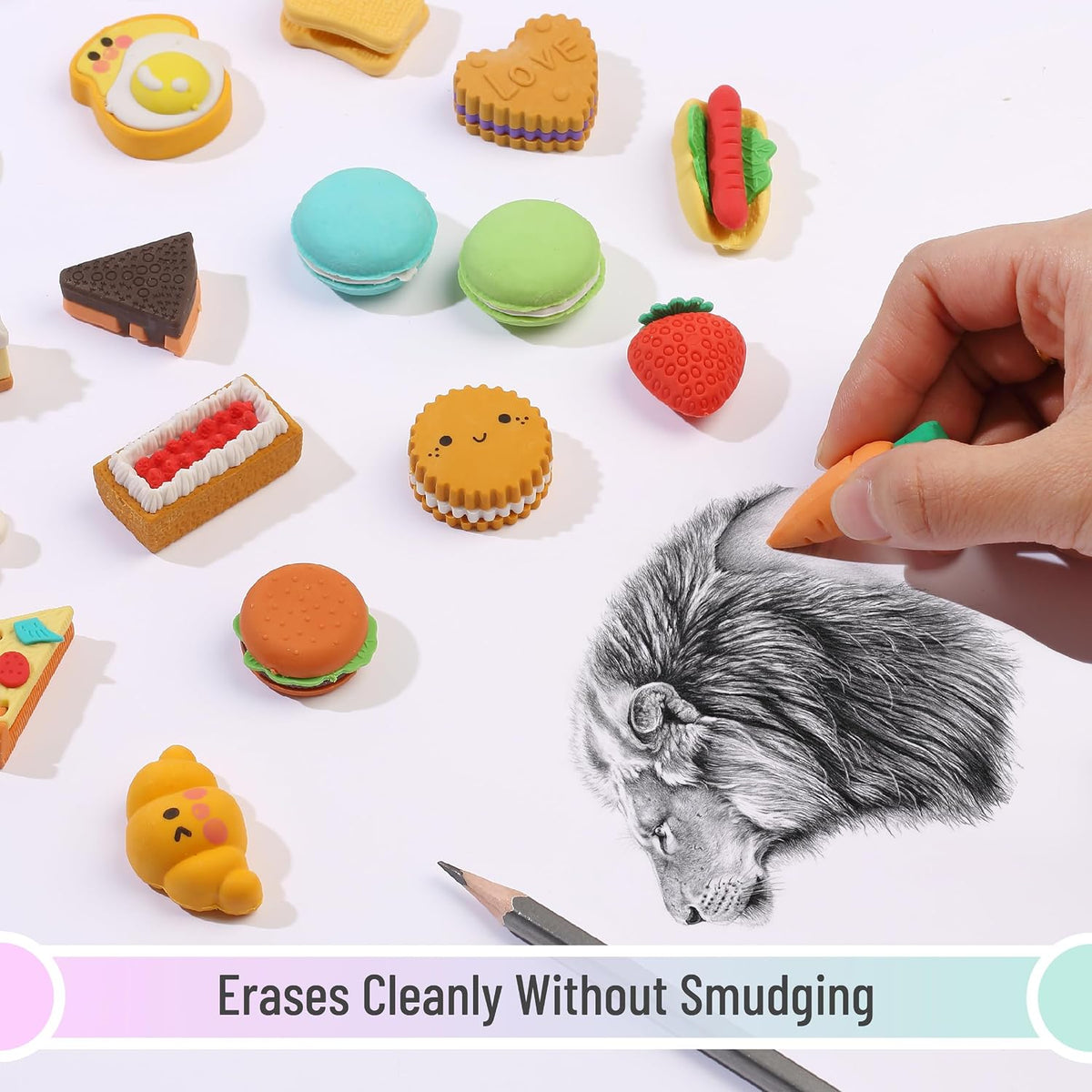 Mr. Pen- Mini Food Pencil Erasers Toy Set, 30 pcs