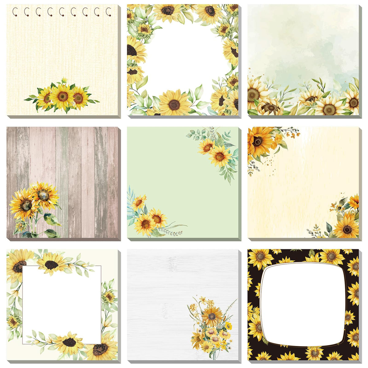 9 Pads Turtle Sticky Notes, 3x3 Inch Cute Stick Notepads
