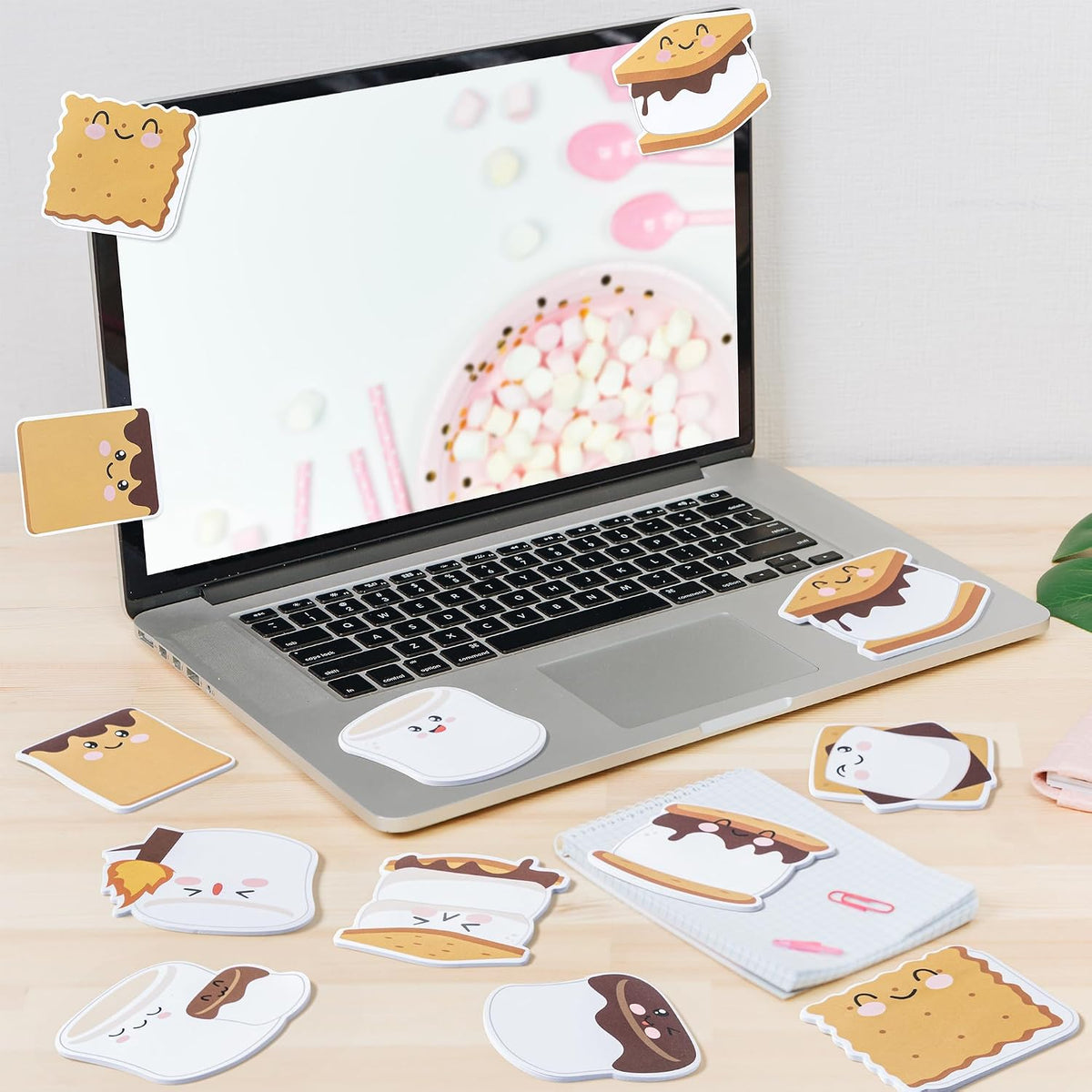 CJiangpo 30Pcs Marshmallow Sticky Notes Pads 600 Sheets Self Stick Notepad
