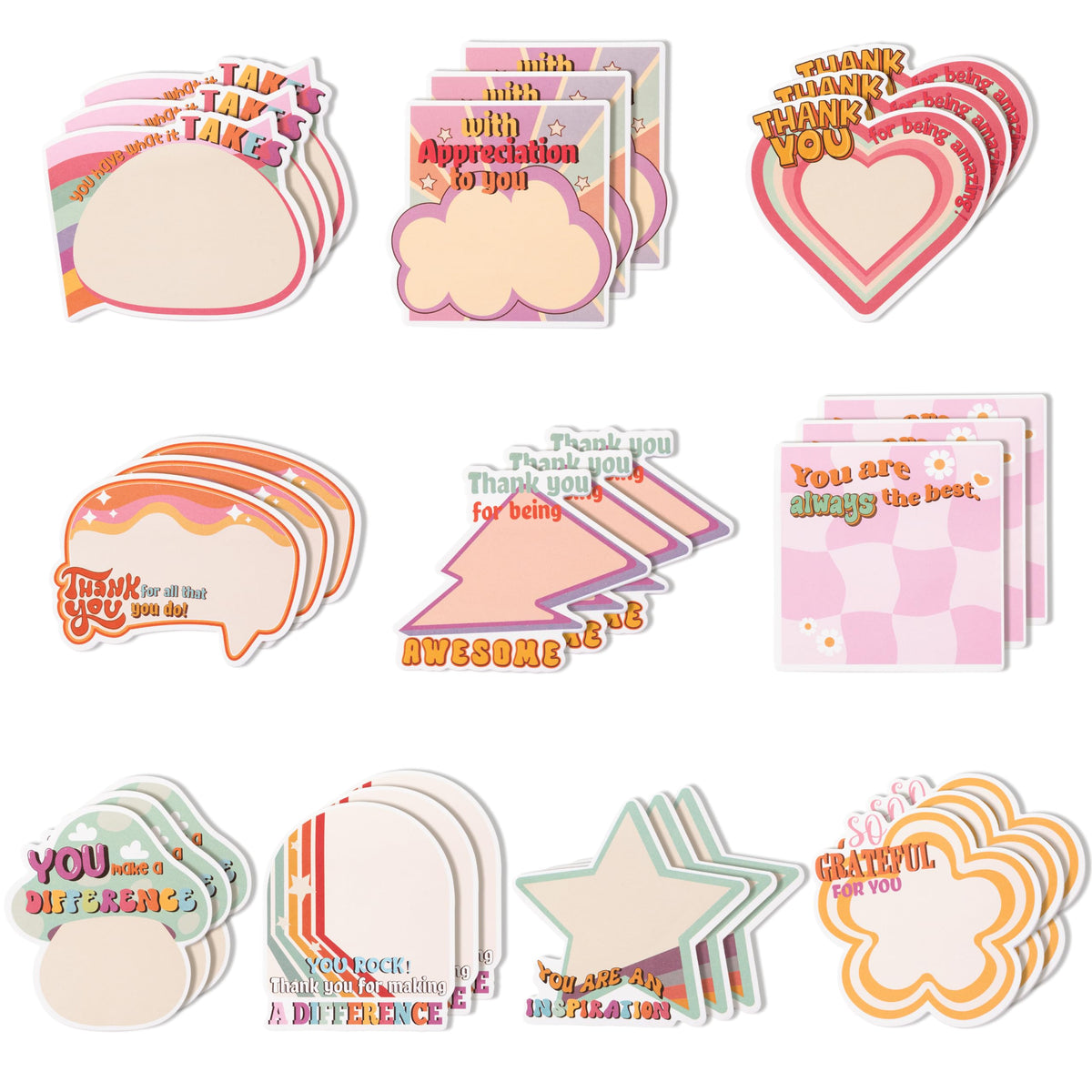 Xqumoi 30 Pack Ice Cream Sticky Notes Summer Office School Class Supplies