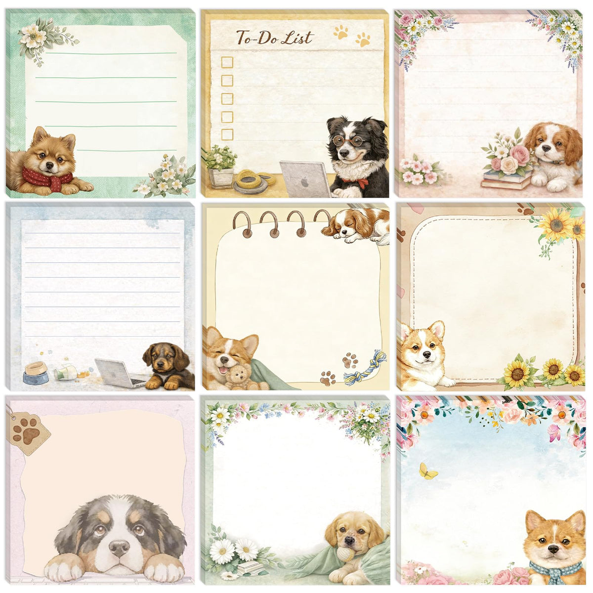 9 Pcs Black Cat Gift Cute Sticky Notes for Cat Lover