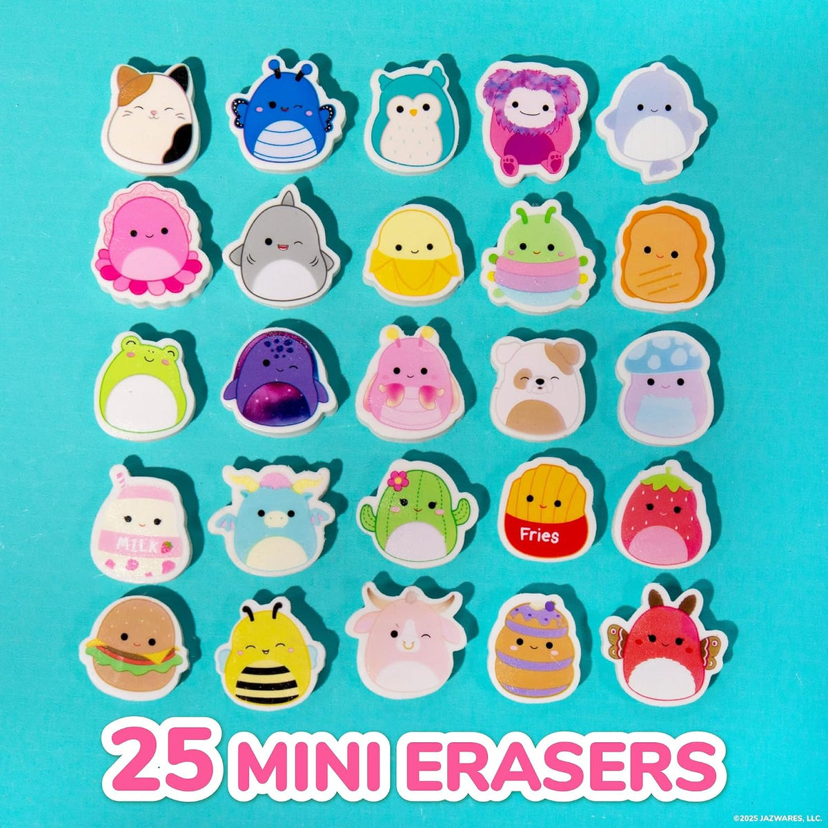 Original Squishmallows Mini Eraser Set, 25 Small Squishmallows Erasers, Cute School Supplies, Cute Stationery Supplies, Fun Office Supplies, Kids Journal Accessories, Sketch Journal Stationery