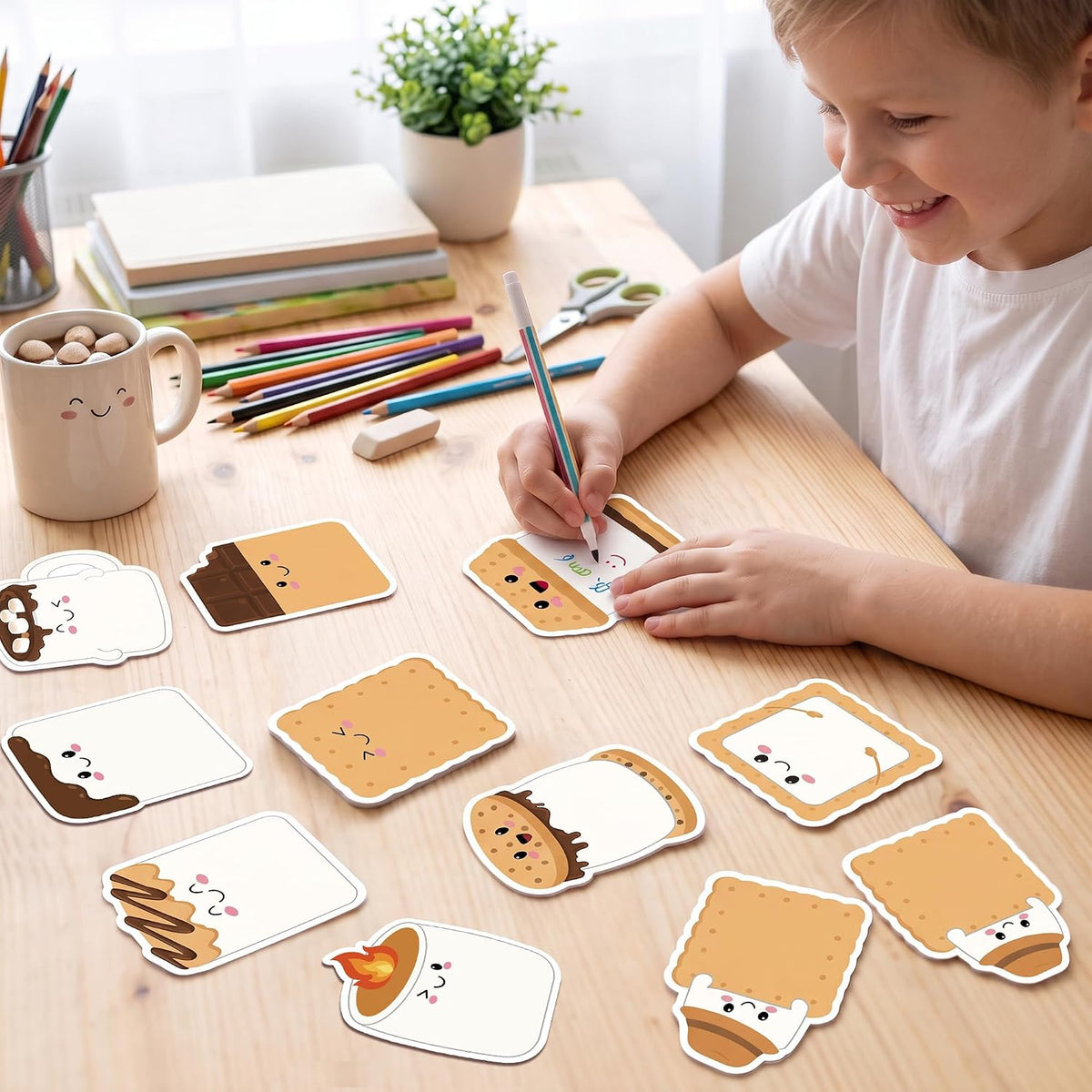 CJiangpo 30Pcs Marshmallow Funny Sticky Notes Pads Camping Party Favors