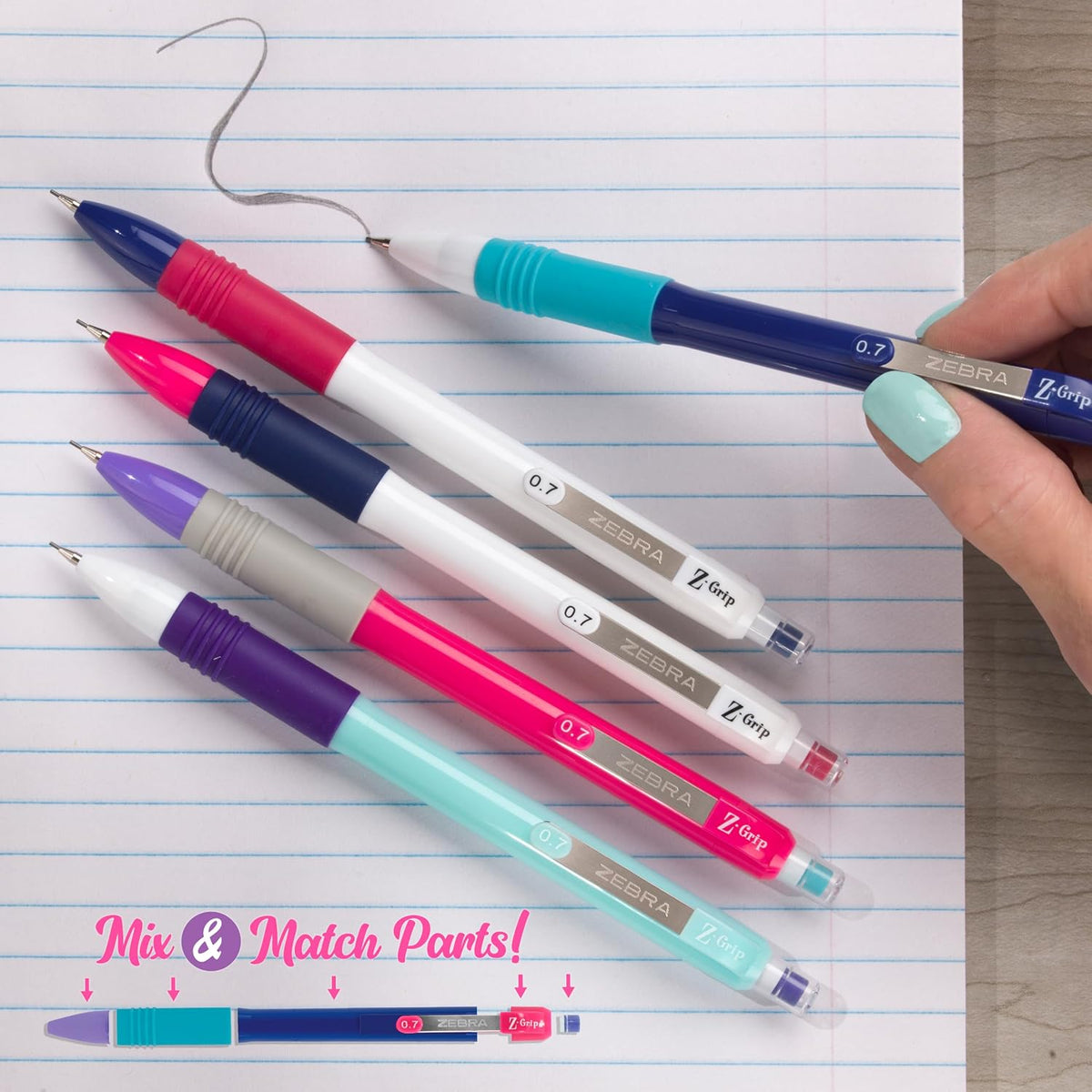 Zebra Pen Z-Grip Ballpoint Pen & Mechanical Pencil Set, Assorted, 18-Pk