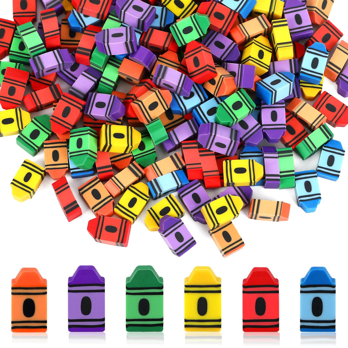 JUNEBRUSHS 150Pcs Fall Mini Erasers, Cute Thanksgiving Erasers Bulk