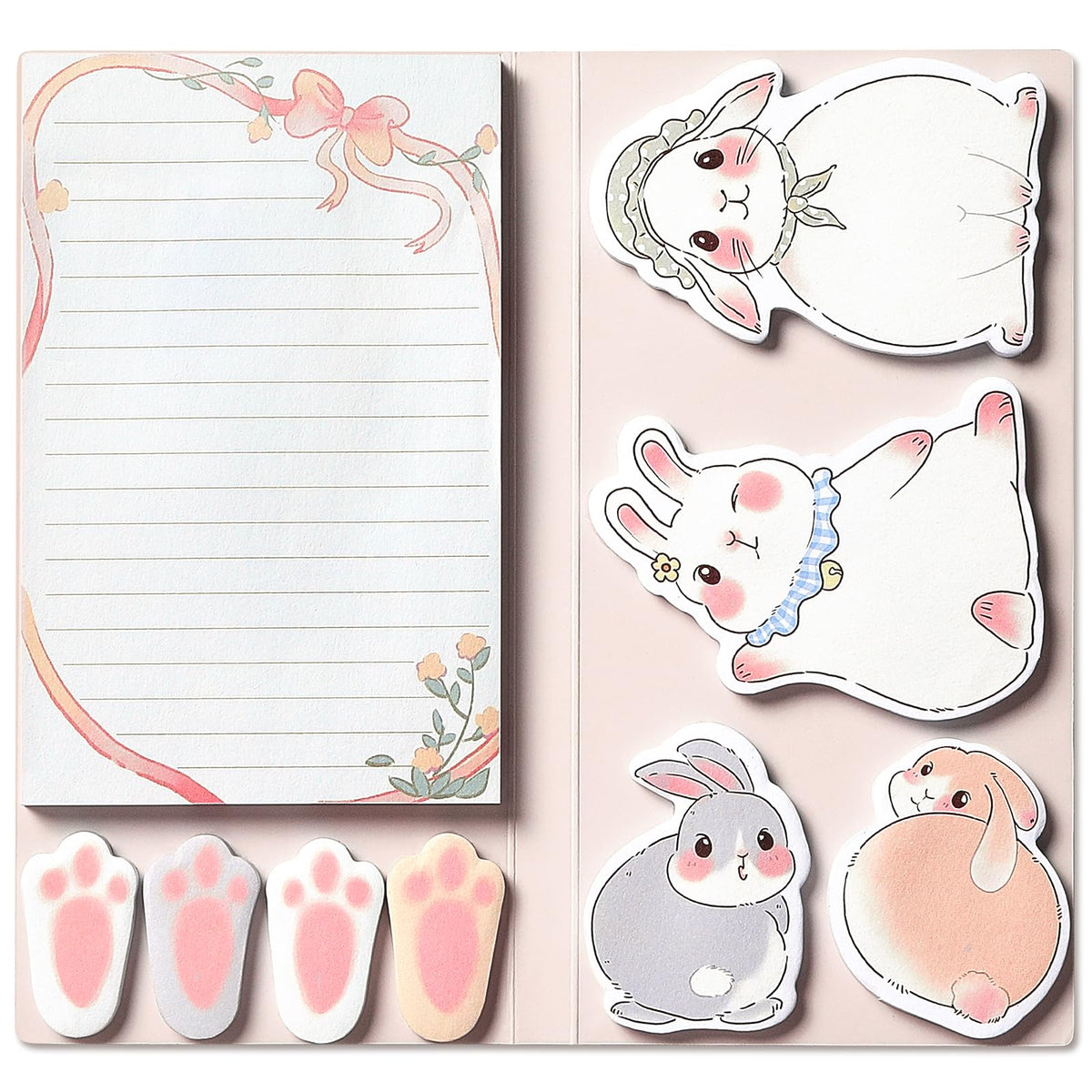 Hommie Cat Sticky Notes Set, Cute Sticky Note Animal Divider Tabs Bundle Writing Memo Pads Page Marker, Sticky Notes Pads for Cat Lovers Kids Office School Supplies Creative Gifts
