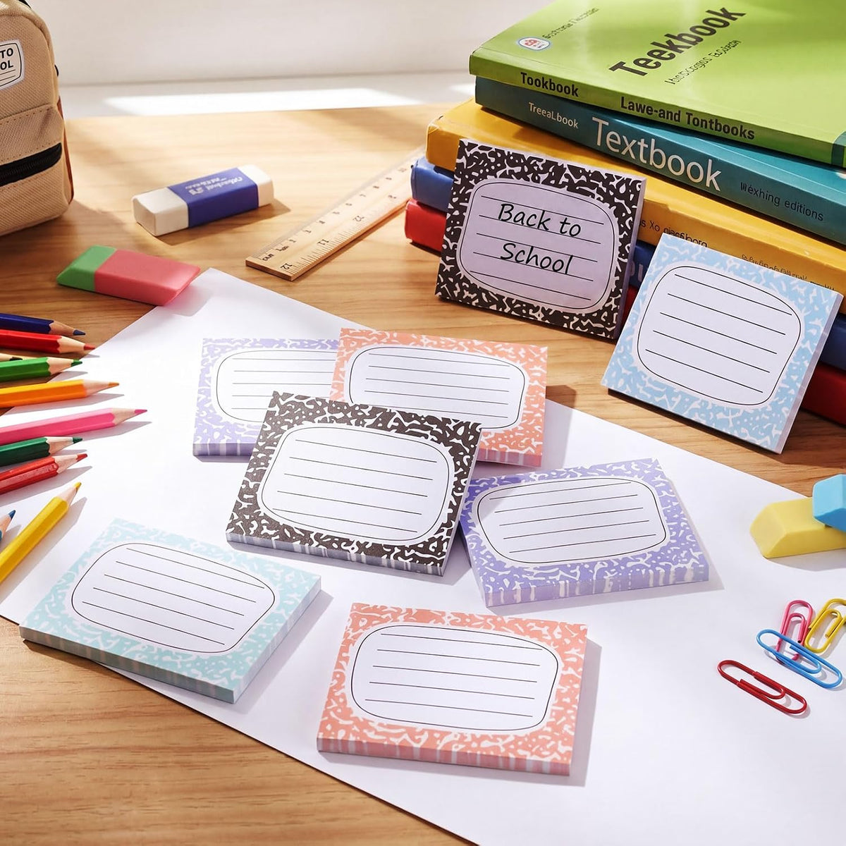48 Pads 1440 Sheets Composition Notebook Sticky Notes Teacher Note Pads Back to School Supplies Gifts Self Adhesive Memo Pad Cute Gifts for Students Classroom