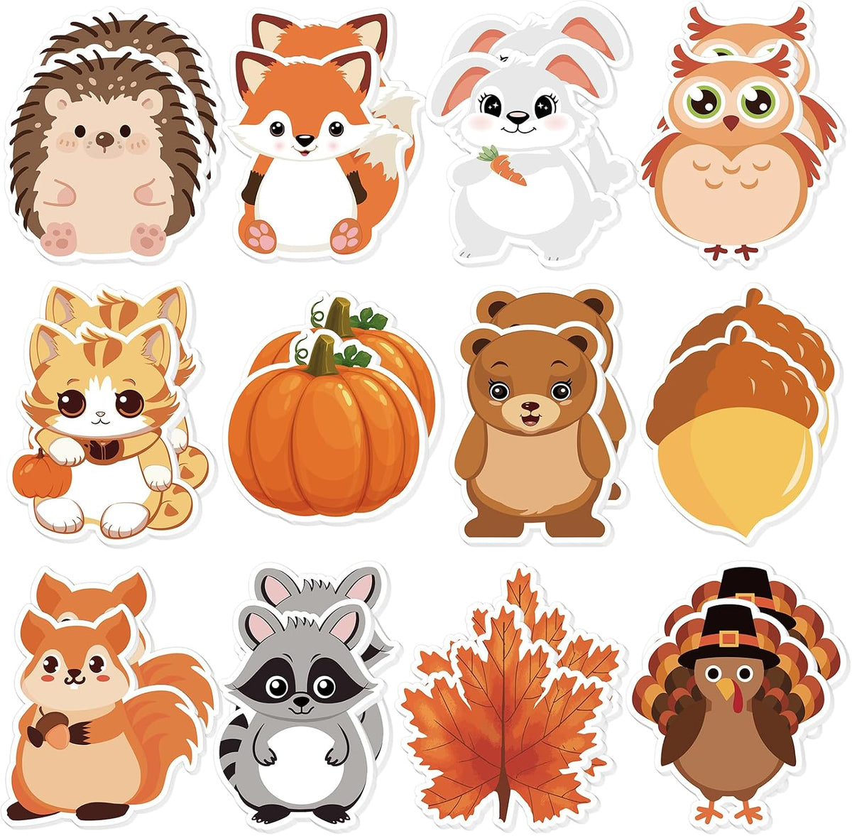 Fall Sticky Notes Cute Autumn Animal Notepads 24Pack 480 Sheets