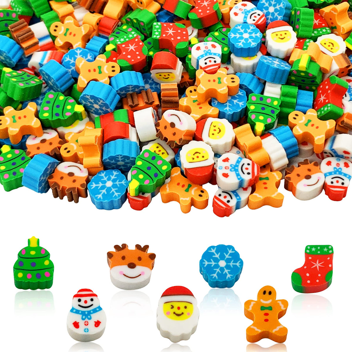300 Pieces Animal Mini Erasers Assortment Novelty Pencil Erasers Bulk for Rewards Prizes Gift Filler