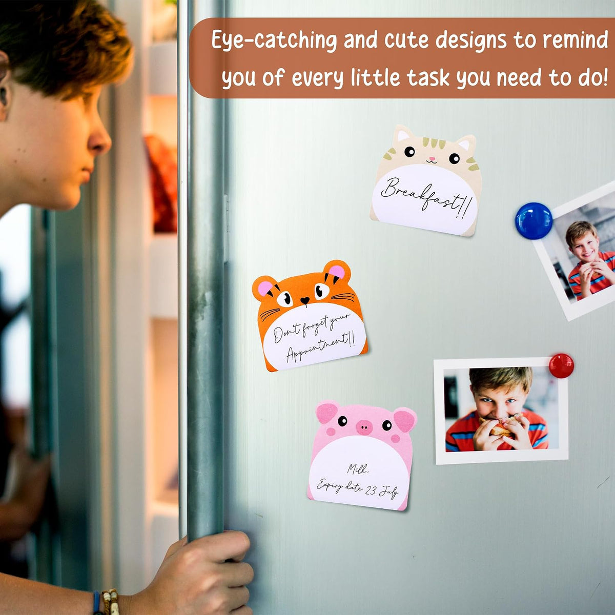 12 Pads Cute Sticky Notes - Kawaii Kitty Animal Note Pads Bulk, Fun Feline Cartoon Self-Adhesive Memo Tabs & Page Markers, Unique Stationery Gift for Veterinary Office, School & Party Supplies