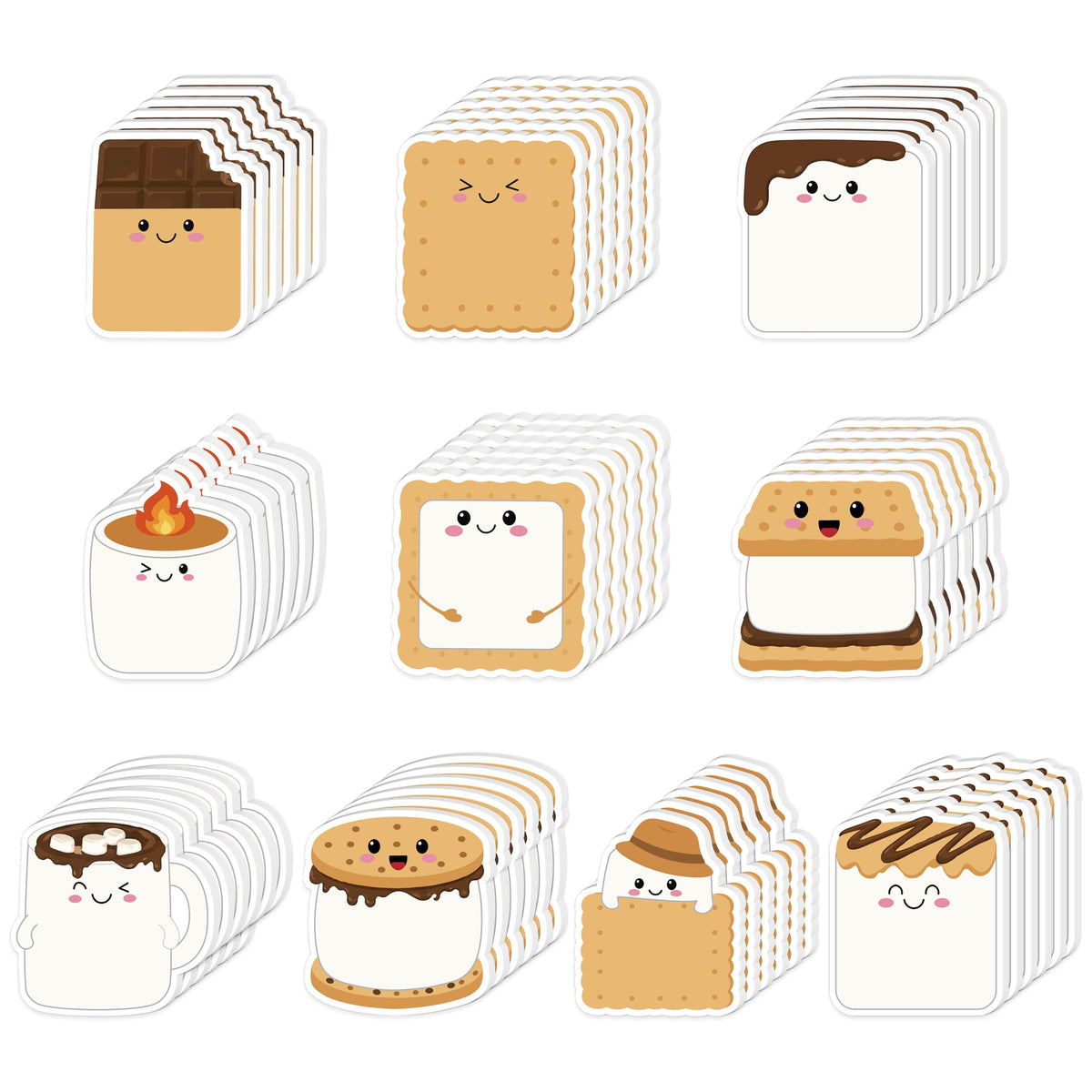 CJiangpo 30Pcs Marshmallow Funny Sticky Notes Pads Camping Party Favors