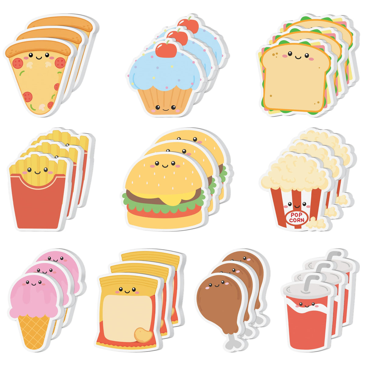 CJiangpo 30Pcs Marshmallow Funny Sticky Notes Pads Camping Party Favors