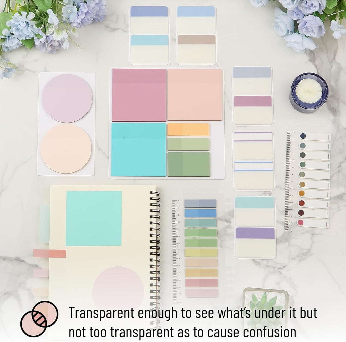 Mr. Pen- Transparent Sticky Notes Set, 1000 Sheets