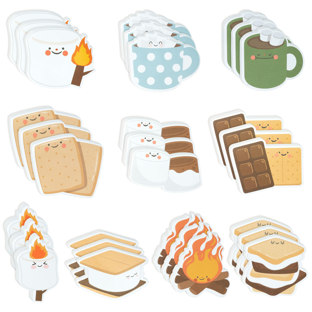 CJiangpo 30Pcs Marshmallow Sticky Notes Pads 600 Sheets Self Stick Notepad