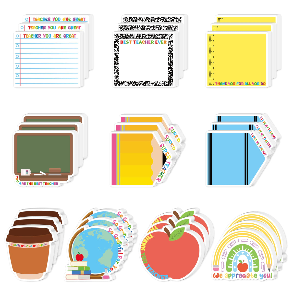 Xqumoi 30 Pack Ice Cream Sticky Notes Summer Office School Class Supplies