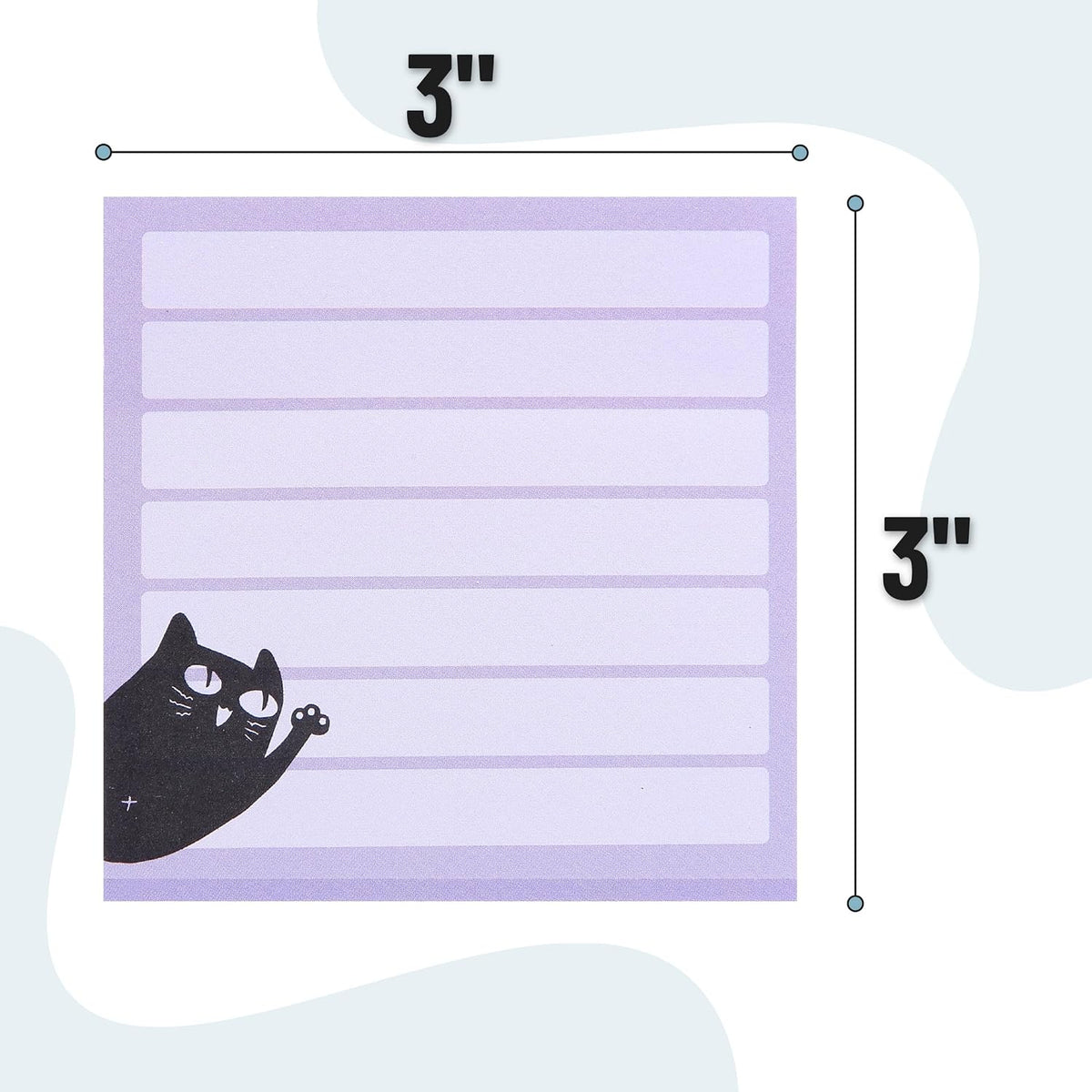 Mr. Pen- Black Cat Sticky Notes Set Bulk, 3" x 3", 12 Pads, 900 Sheets