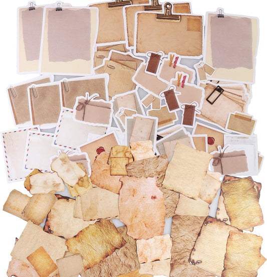 Vintage Scrapbook Paper Stickers, 90 Pcs Antique Style 2 Designs