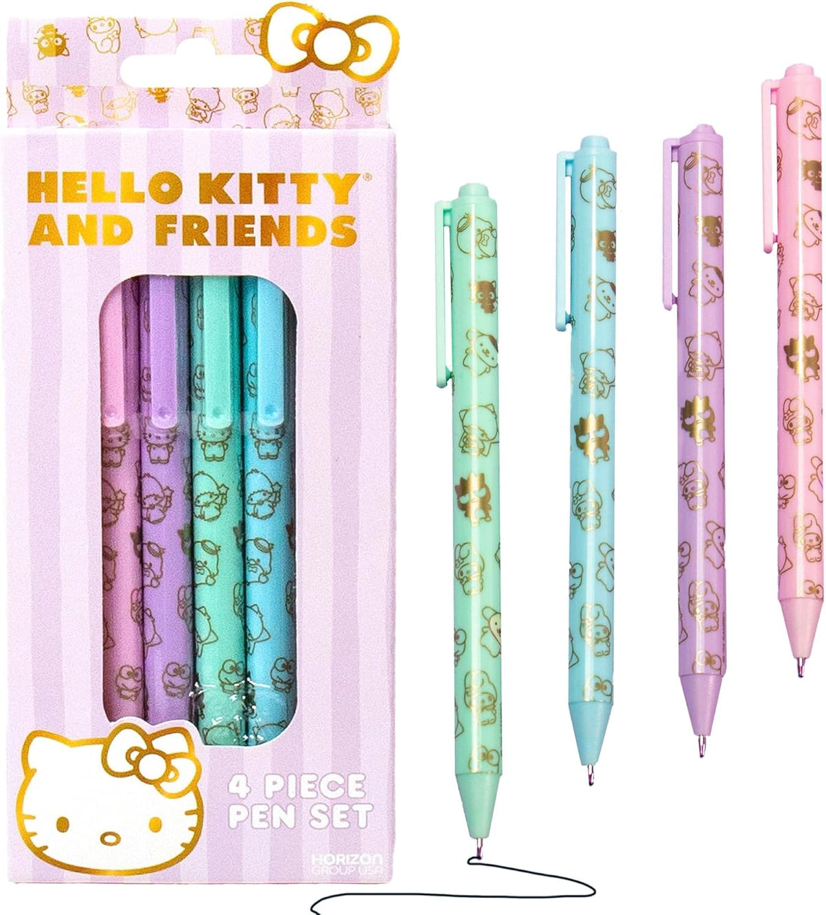 Horizon Group USA 4-Piece Pen Set, Hello Kitty and Friends