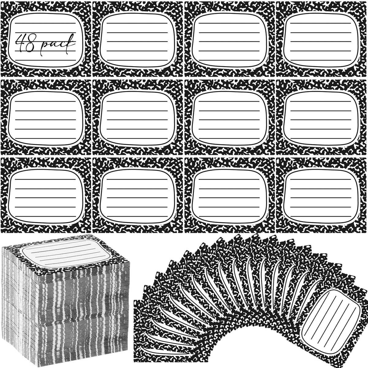 48 Pads 1440 Sheets Composition Notebook Sticky Notes Teacher Note Pads Back to School Supplies Gifts Self Adhesive Memo Pad Cute Gifts for Students Classroom